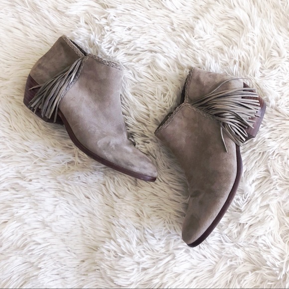 Sam Edelman Shoes - SAM EDELMAN taupe fringe booties